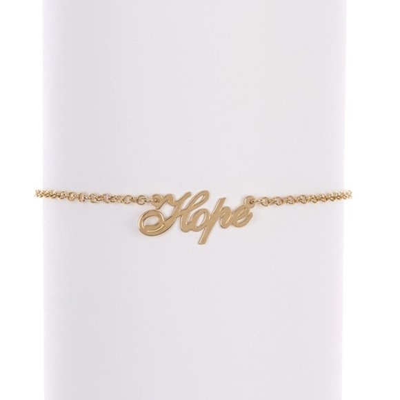 🎁 MELANIE MARIE Gold Plated ' HOPE ' Script Anklet - Picture 1 of 5